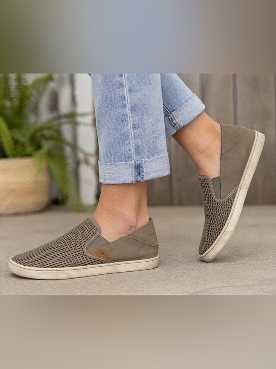 OluKai Shoes - OluKai Pehuea Slip On Shoes Womens 9 Brown Mesh Leather Casual Comfort